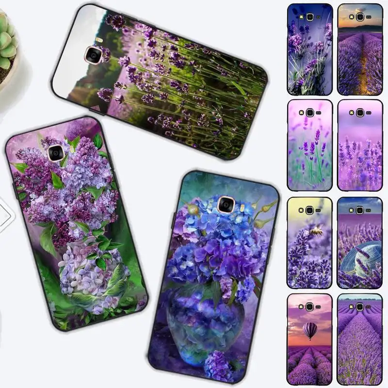 

Lavender Purple Flowers Phone Case for Samsung J 2 3 4 5 6 7 8 prime plus 2018 2017 2016 core