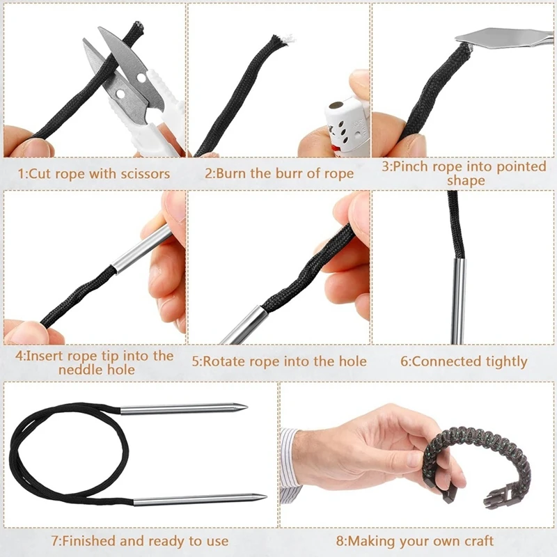 12 шт. набор инструментов для вязания паракорда-FID из нержавеющей стали Marlinspike иглы