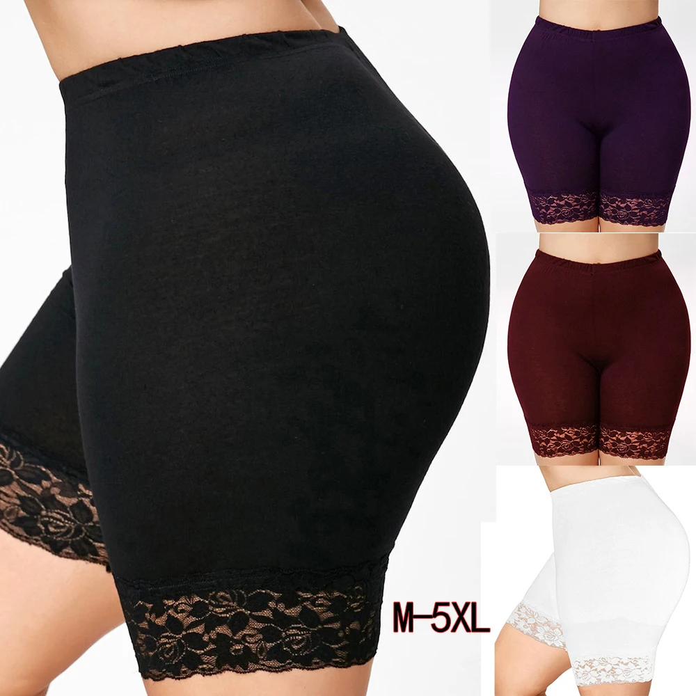 Ladies Safety Pants Lace Patchwork Soft and Comfortable Shorts Lace Panties Lace High Stretch Safety Pants Ladies Casual shorts