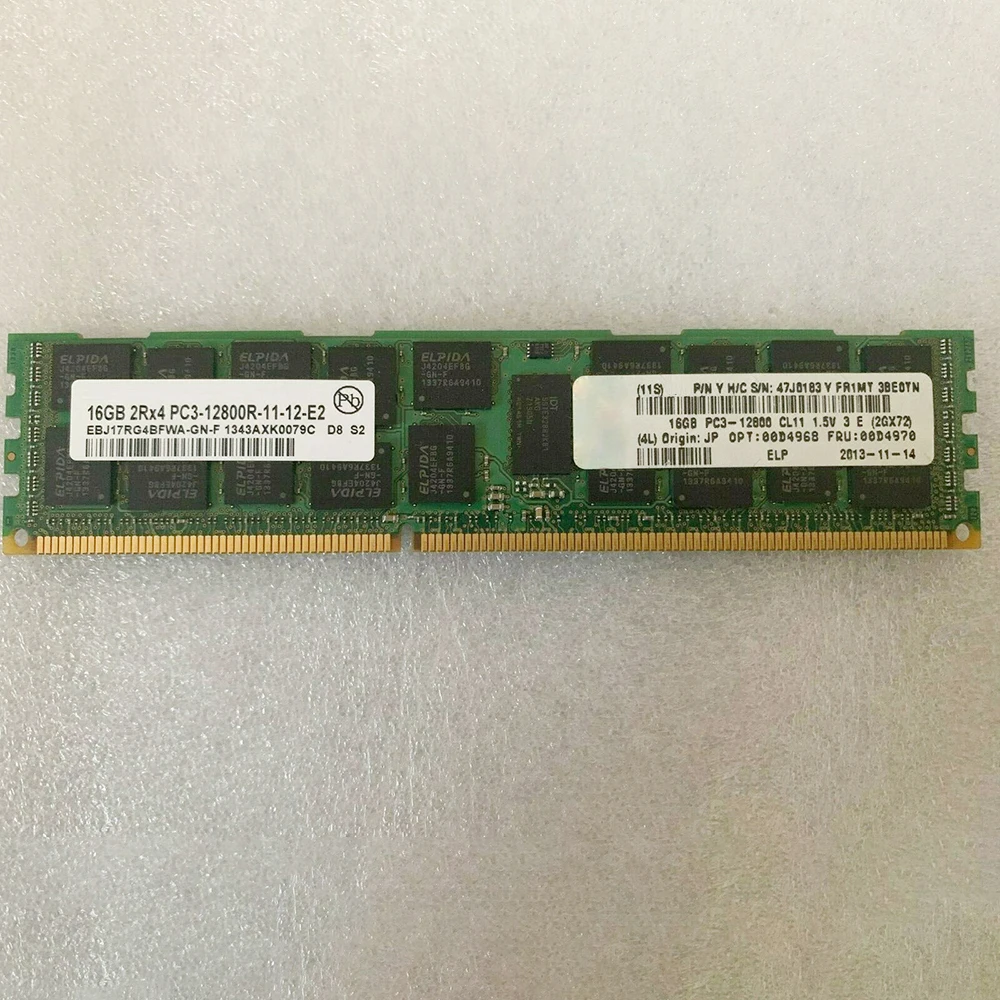 1 шт. Оперативная память 00D4968 00D4970 47J0183 16 ГБ 2RX4 PC3-12800R DDR3 1600 МГц для IBM X3300 X3500 X3550 M4