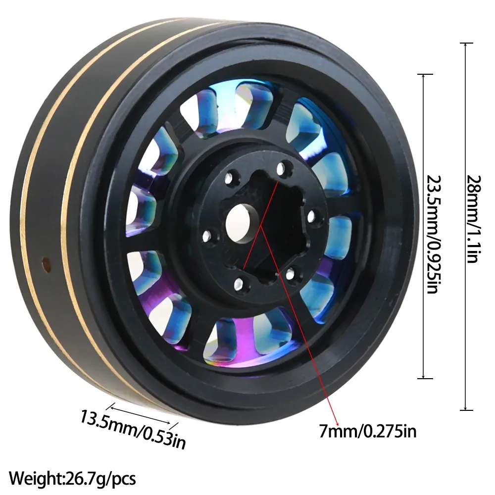 Колесные диски 26 г Из Цветного Алюминия и латуни 1 дюйма для радиоуправляемого