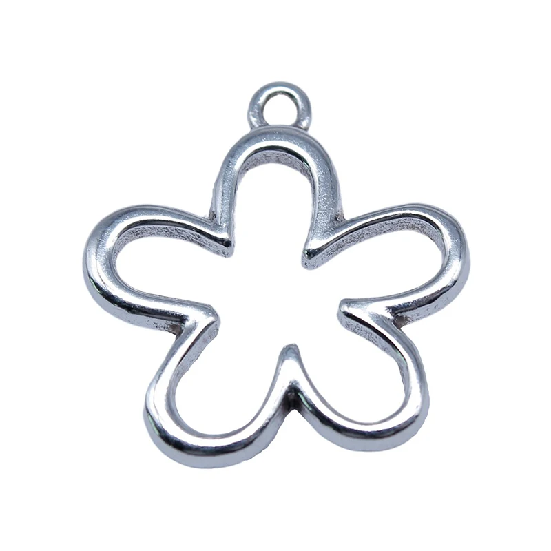 

RAINXTAR Fashion Alloy Hollow Flower Charms 22*23mm 20pcs AAC192