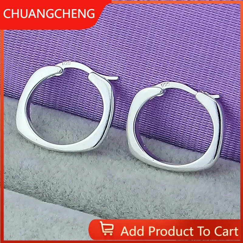 

CHUANGCHENG 925 Sterling Silver Small Letter O Stud Earrings For Women Wedding Party Gift Accessories Fashion Jewelry