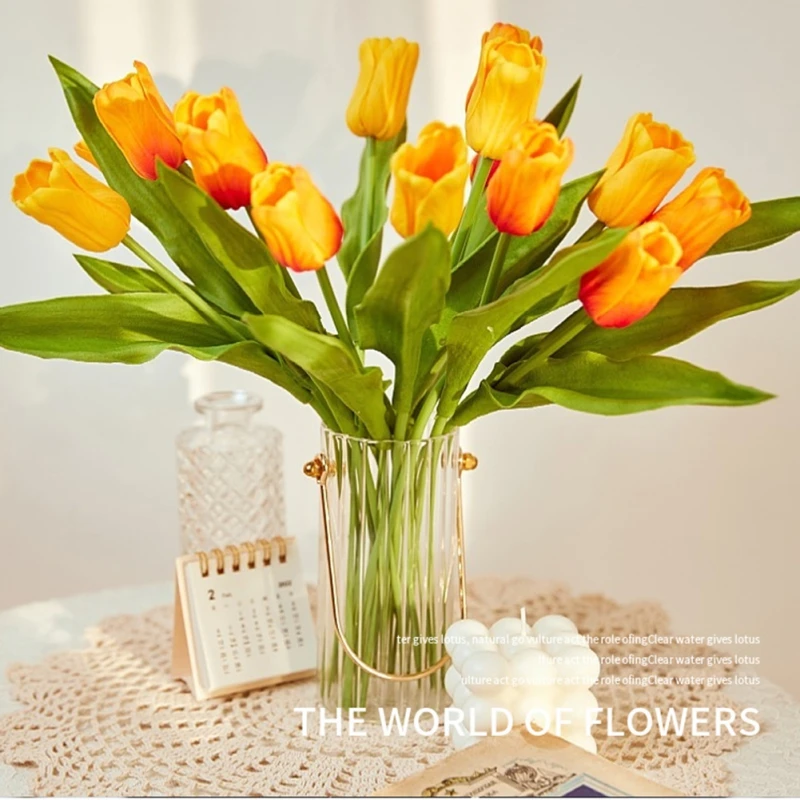 

1Pcs Simulation of tulips decorative flowers Vintage Silk Artificial Flowers Wedding Festival Supplies Home Decor Bouquet