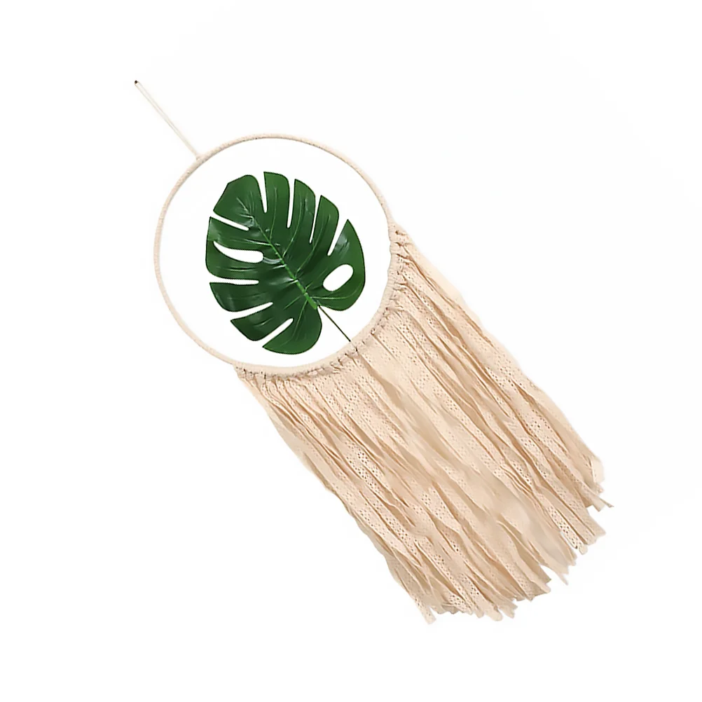 

Leaves Owl Style Tapestry Wall Catcher Handcraft Tassel Decor Woven Tassels