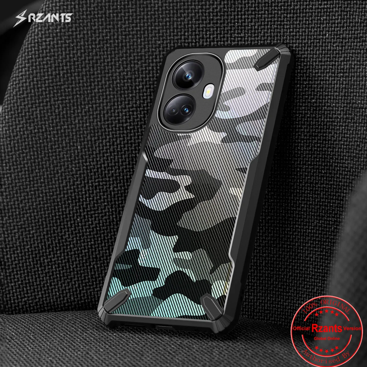 

Rzants For OPPO Realme 10 Pro Plus Half Clear Case [Camouflage Military Bull] Thin Strong Protection Phone Casing