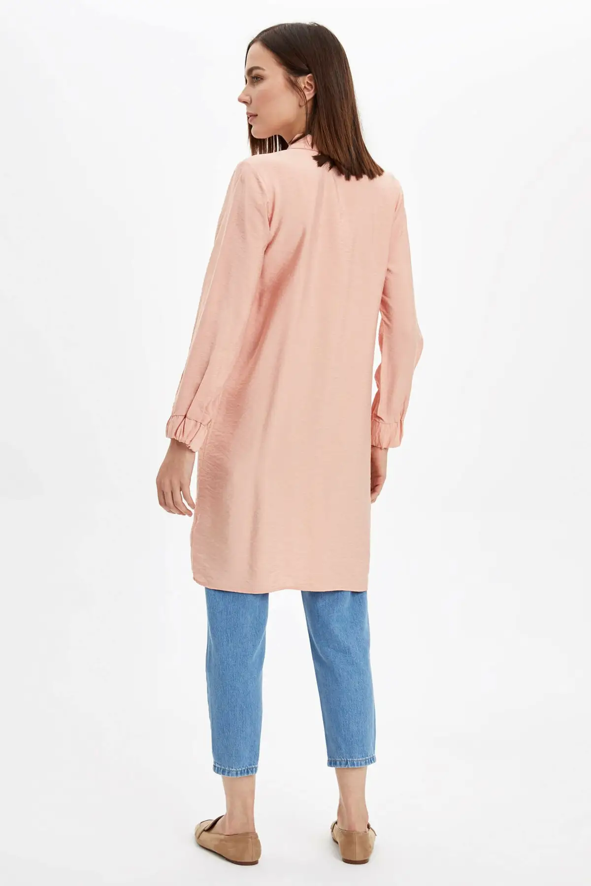 

Modest Relax Fit Shirt Collar Tunic Muslim Tunic 2021 Fashion