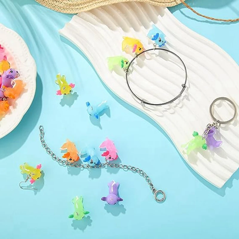 24 шт. подвески в виде животных аксолотль смоляные для изготовления ювелирных