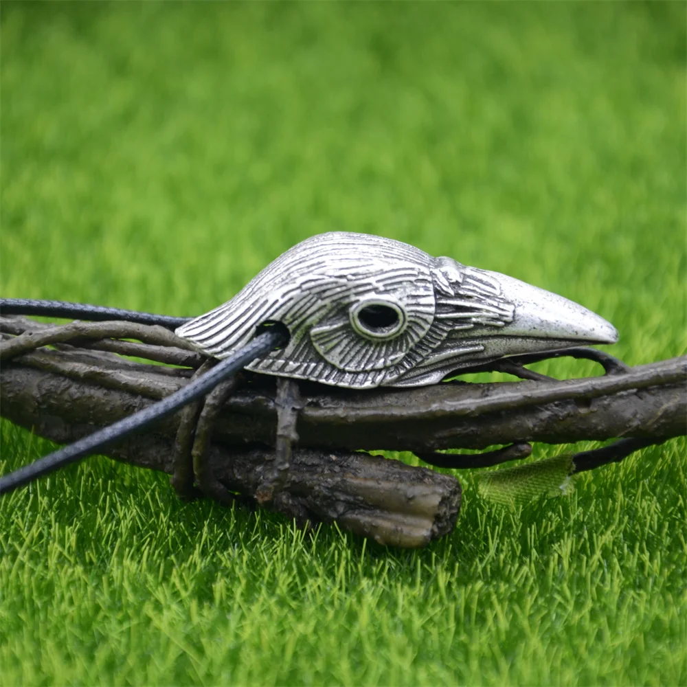 Goth Odin Ворон череп ювелирные изделия фотоготические животные Птица Подвеска