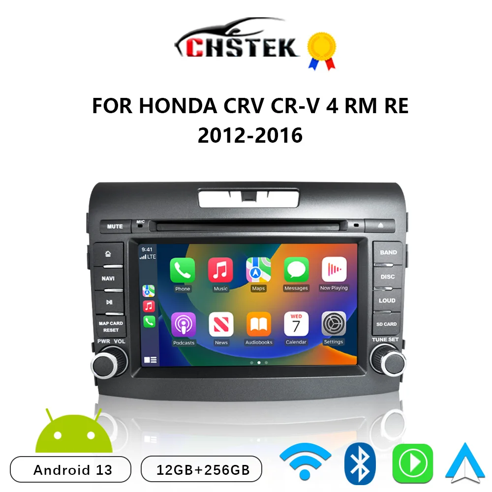 Автомобильный радиоприемник CHSTEK Android 13 Carplay для Honda CRV CR-V 4 RM RE 2011-2018 гг. Навигация