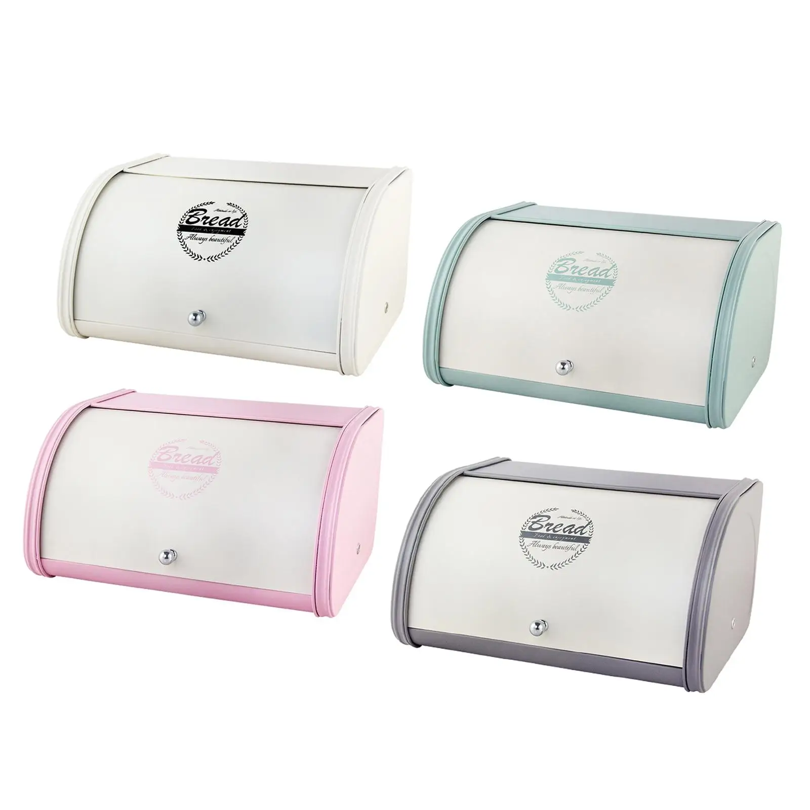 

Multi Purpose Bread Storage Container Bread Saver with Roll Top Lid Corner Bread Box Metal Bread Box for Cookies Baked Goods