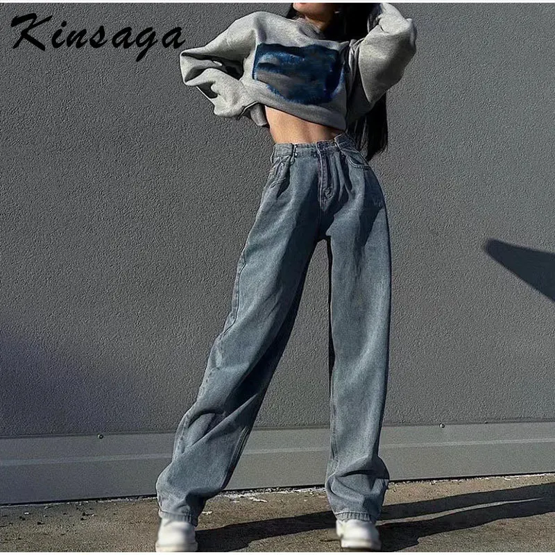 

Streetwear Y2k Adjust Waist Baggy Jeans Vintage Aesthetic High Waist Wide Leg Pants Women Korean Loose Hip Hop Cargo Pants