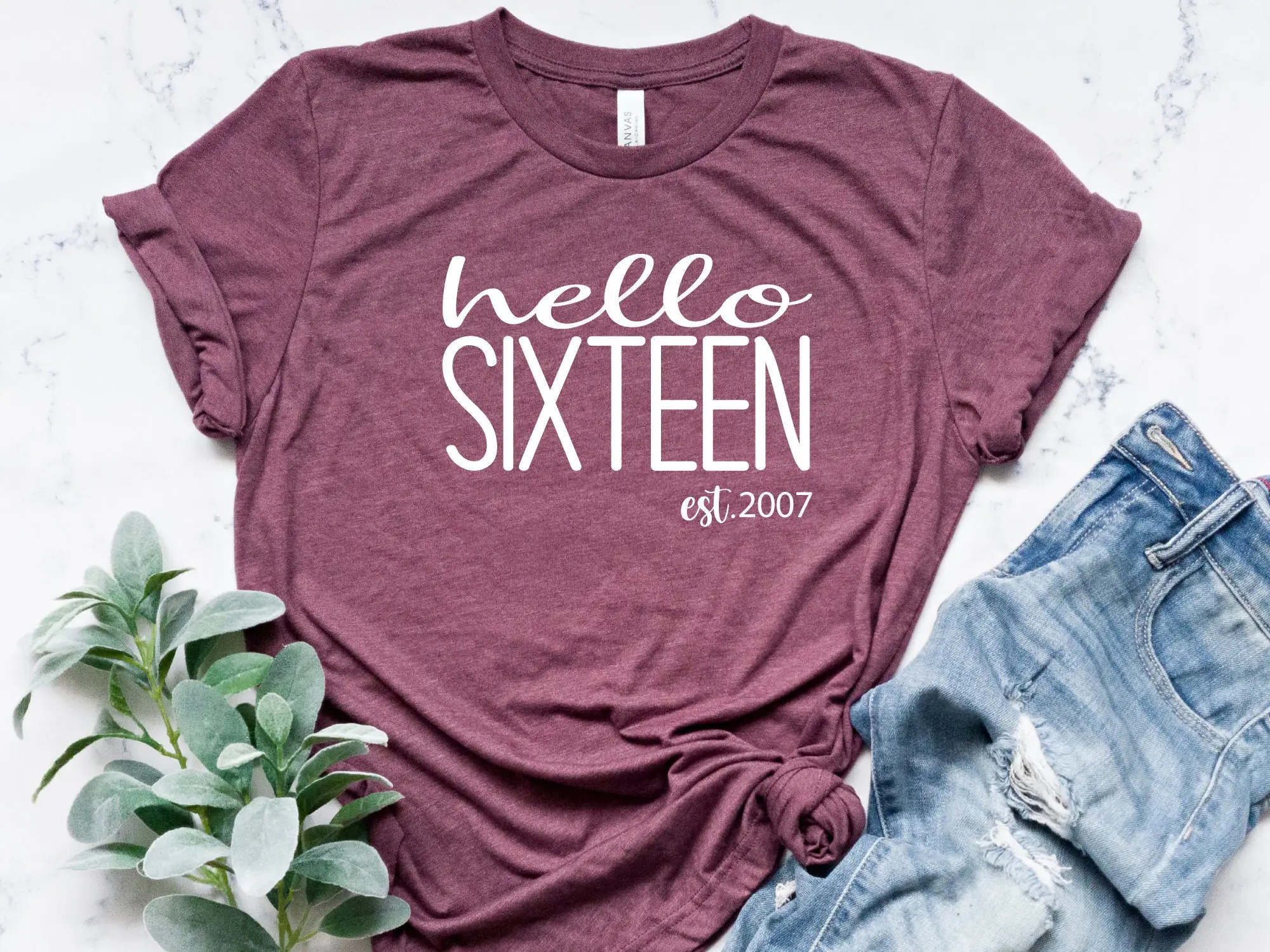 Футболка для девочек с надписью Hello 16-й день рождения