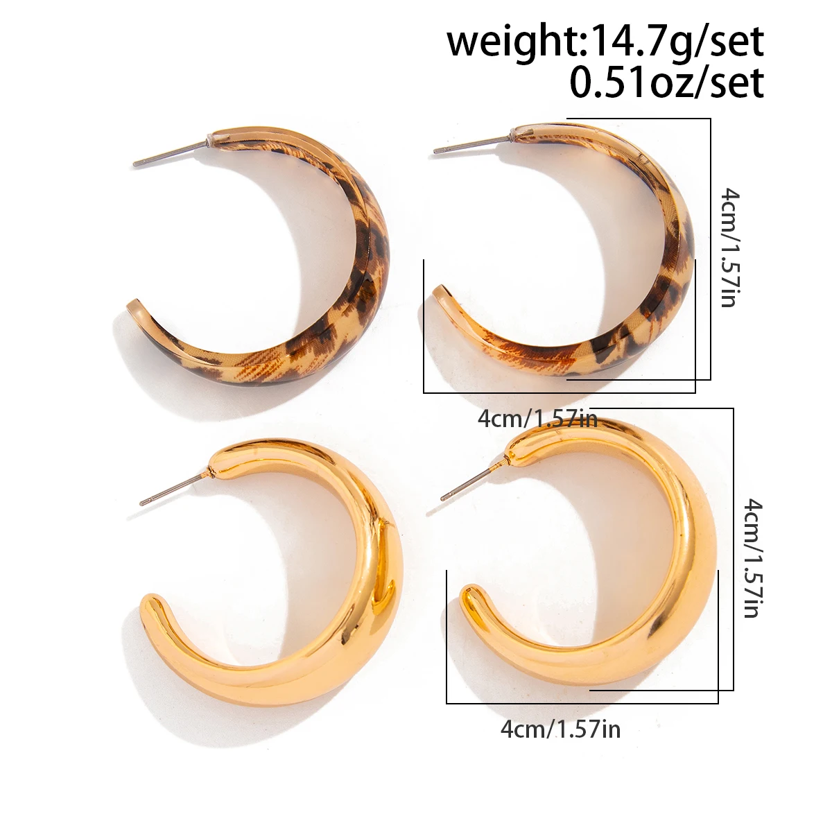 SHIXIN 2 пары классические геометрические серьги с-образные для женщин винтажные