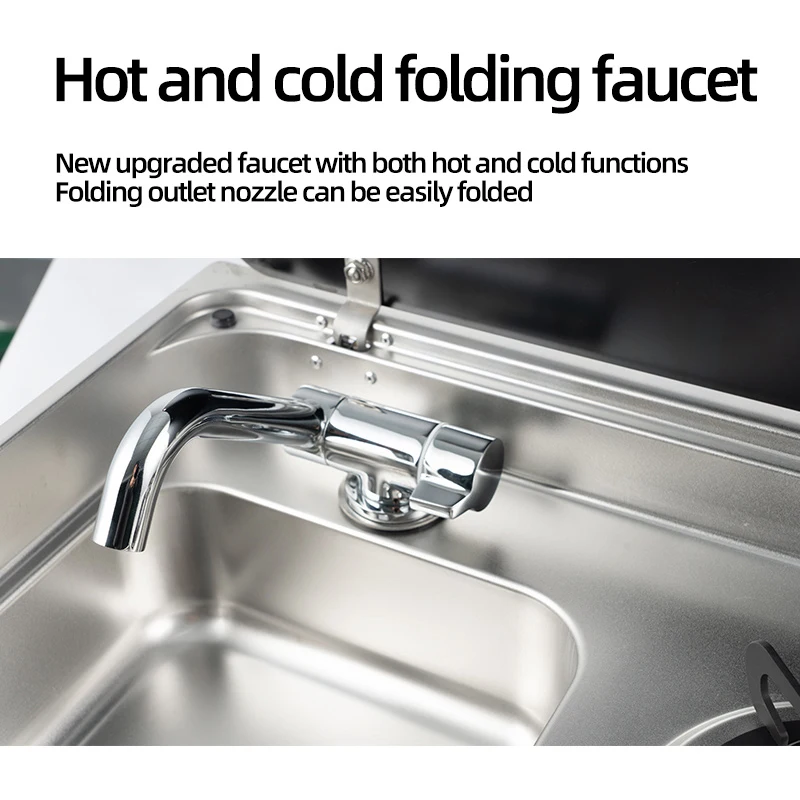 Многофункциональная Складная кухонная газовая плита два в одном с раковиной