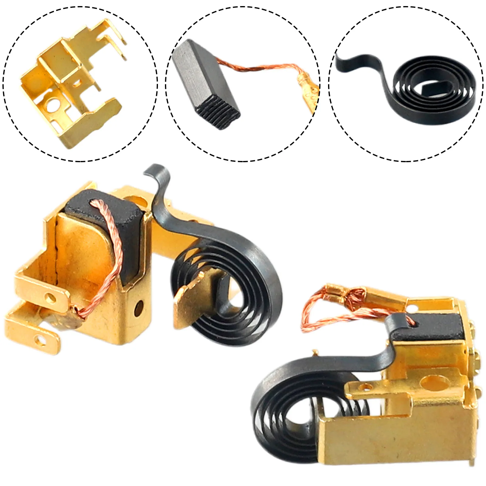 ~6Pcs Carbon Brush Set~Angle Grinder Parts Carbon~Brush W Spring Holder Set~ForBosch GWS6-100 Metal~Material Tool Accessories