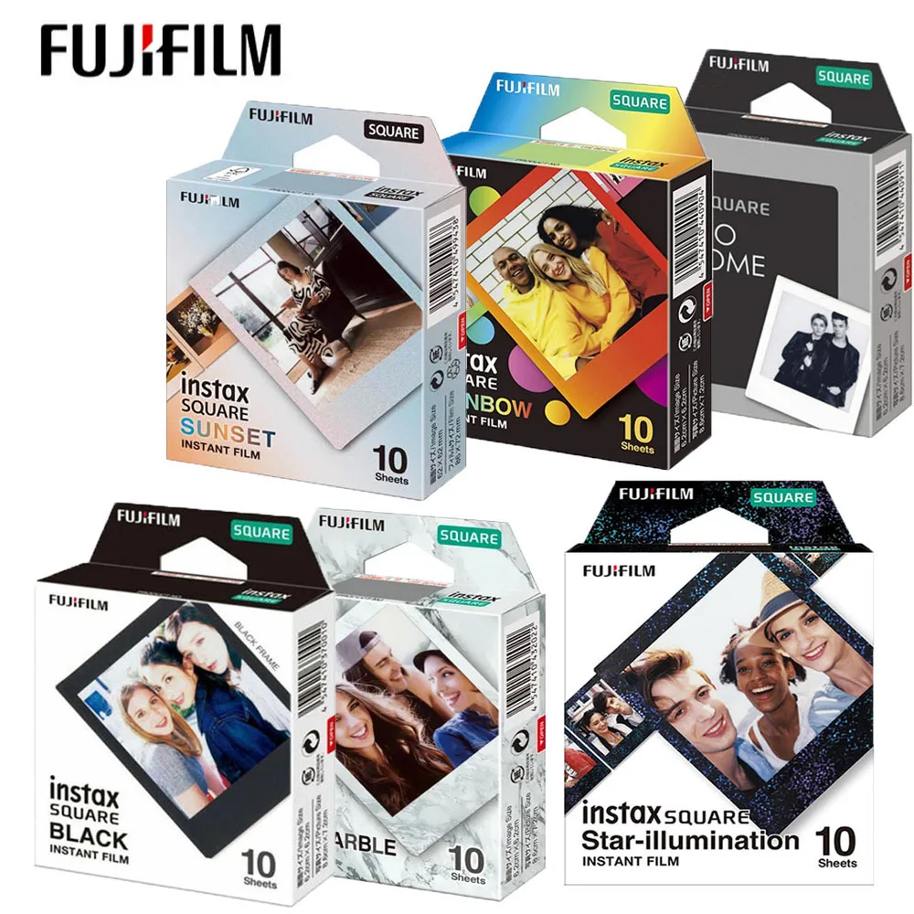 

Fujifilm Instax SQUARE Sunset/Rainbow/Star/Marble/Black Border Paper 10 Sheets Fujifilm SQ6 SQ10 SQ20 Hybrid Instant Film Camera