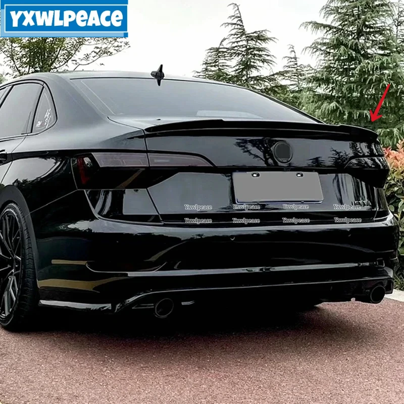 

Для Volkswagen VW Jetta MK7 2019 2020 2021 2022 2023 ABS глянцевый черный/карбоновый цвет задний спойлер губа комплект аксессуаров