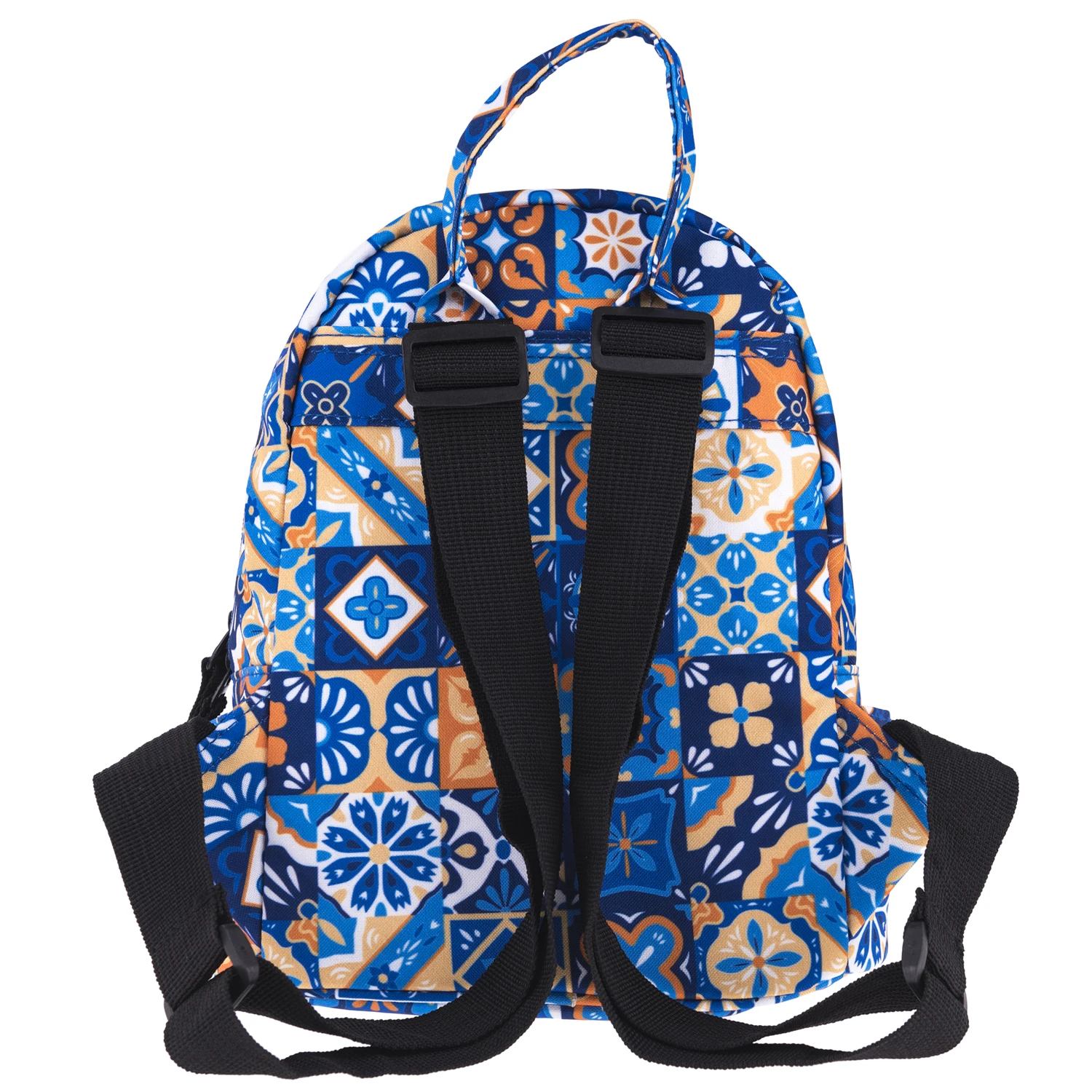 Mini Oxford square printed pattern backpack for women going shopping, outdoor travel, backpack for students going to school back