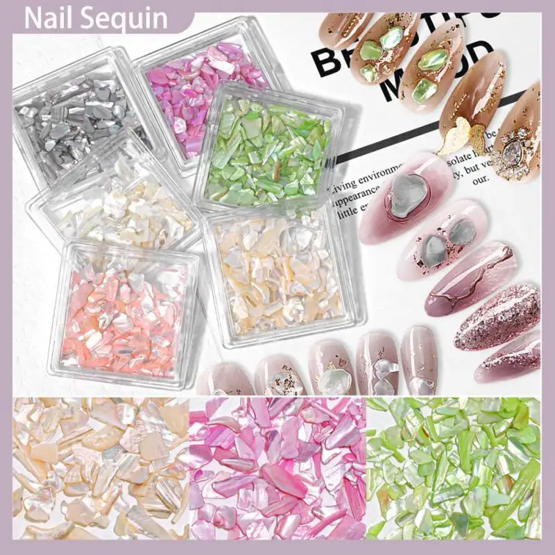 

Nail Art Shell Flakes Broken Glass Mica Glitter Nails Accessories Sea Shell Fragments Texture Polish Sequins Manicure Decoration