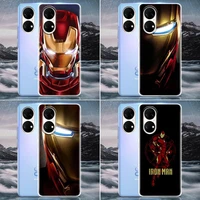 clear phone case for huawei p20 pro p30 p40 pro plus lite 4g p50 pro p smart z 2019 case soft silicone cover iron man