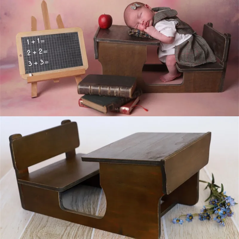 

Newborn photography props retro do old small desk for studio baby shooting props baby posing container new arrival