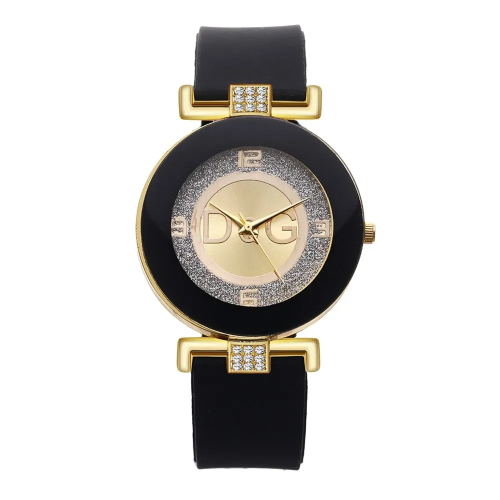 Black White Quartz Watches Women Minimalist Design Silicone Strap Wristwatch Big Dial Women's Fashion Creative Watch 2022