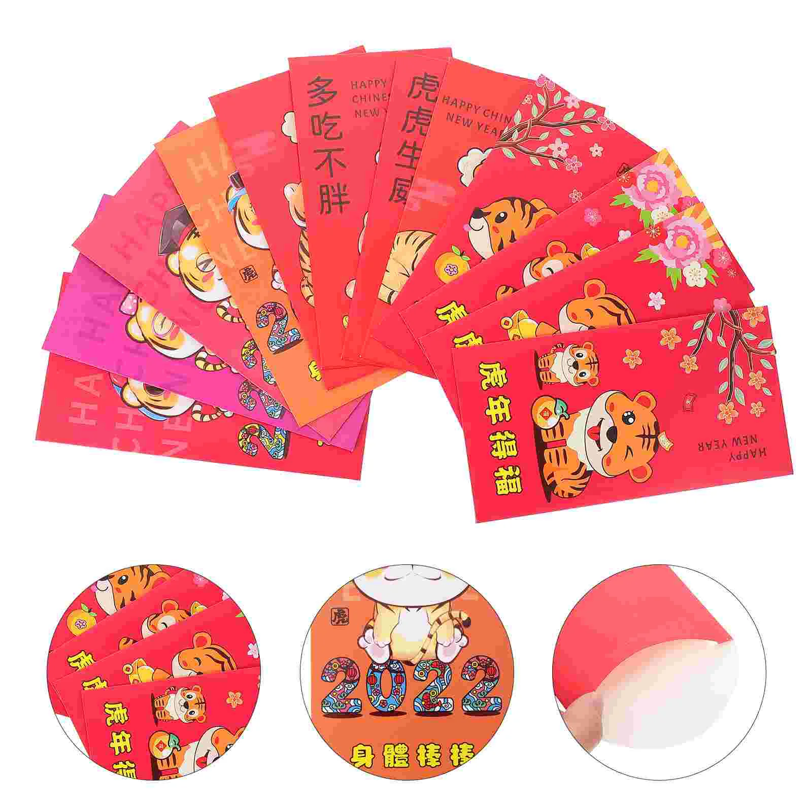 

24PCS Festival Red Packets Lovely New Year Money Packets for Friend New Year Kids