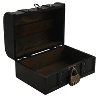 retro treasure chest vintage wooden storage box antique style jewelry organizer for wardrobe jewerly box trinket box password