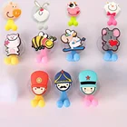 Держатель для зубной щетки на присоске с мультяшными животными, крючки для детской зубной щетки, Детский комплект для ванной комнаты, аксессуары, экологически чистые