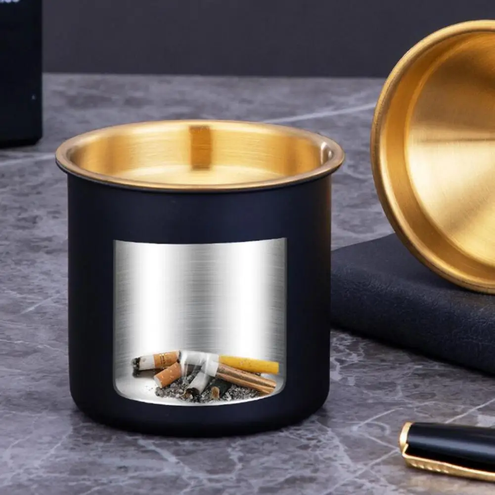 Ashtray Windproof Ash Tray Stainless Steel for Home Smokeless Funnel Design Elegant Table |