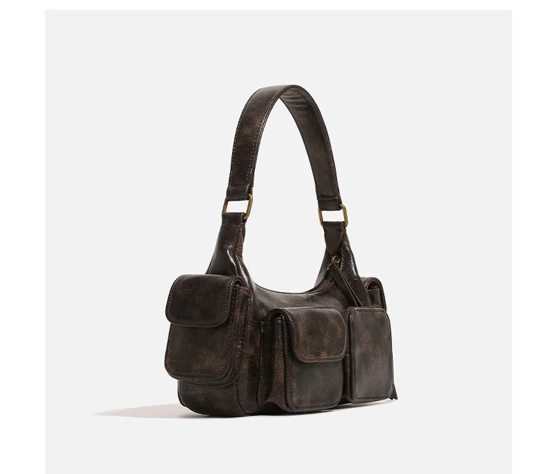 Маленькие сумки на плечо с двойными карманами для женщин новинка 2024 модная