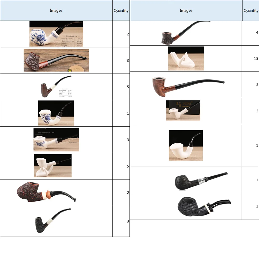 

Smoking pipes for customer incloud the briarwood pipes and ebobywood pipes