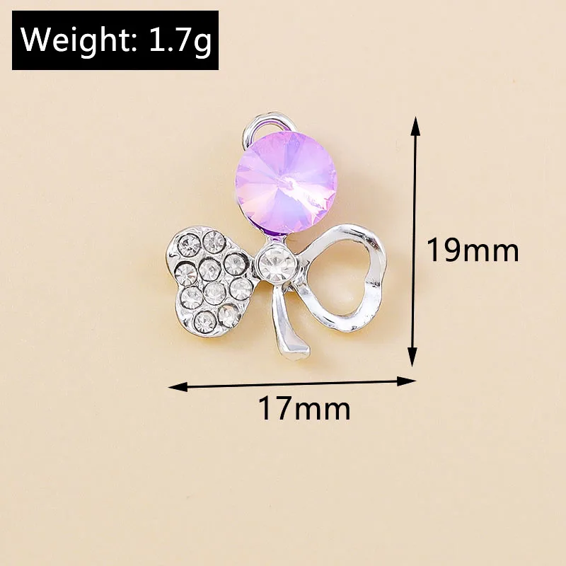 Leslie 10 шт. сверкающие хрустальные подвески в виде цветка клевера для серег