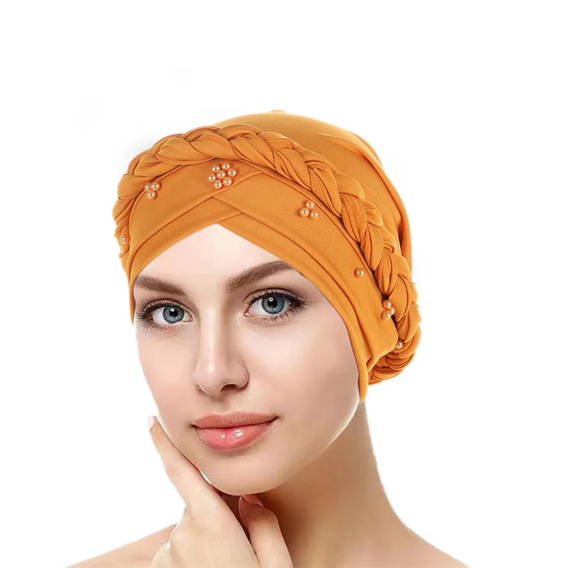 

Мусульманский мусульманский тюрбан Женская Стандартная однотонная шапка Модная Мягкая повязка на голову Новая Индия Африка арабский головной убор