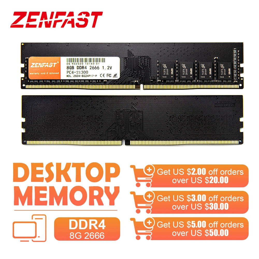 Оперативная память ZENFAST ddr4 ddr3 16 ГБ 4 8 32 настольная Udimm 1333 МГц 1600 2133 2400 2666 новая ОЗУ