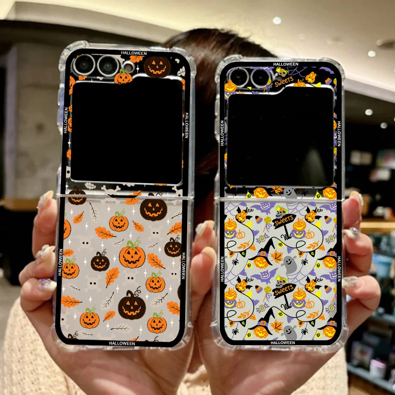 Осенний чехол для телефона на Хэллоуин с кленовыми листьями и тыквой Samsung Galaxy Z