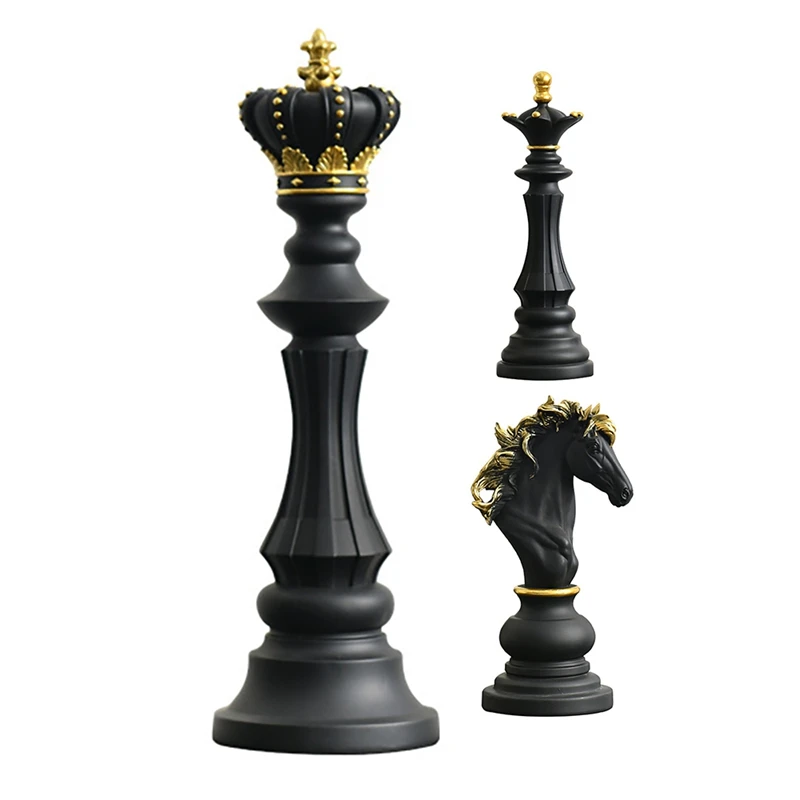 

1Pcs Retro Resin Chess Pieces Board Games Accessories For Interior Home Decor Simple Chessmen Sculpture Ornaments