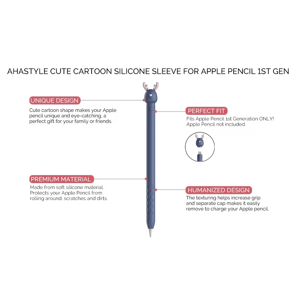 Чехол-держатель для Apple Pencil 1-го 2-го поколения карандаш-зажим iPad силиконовый