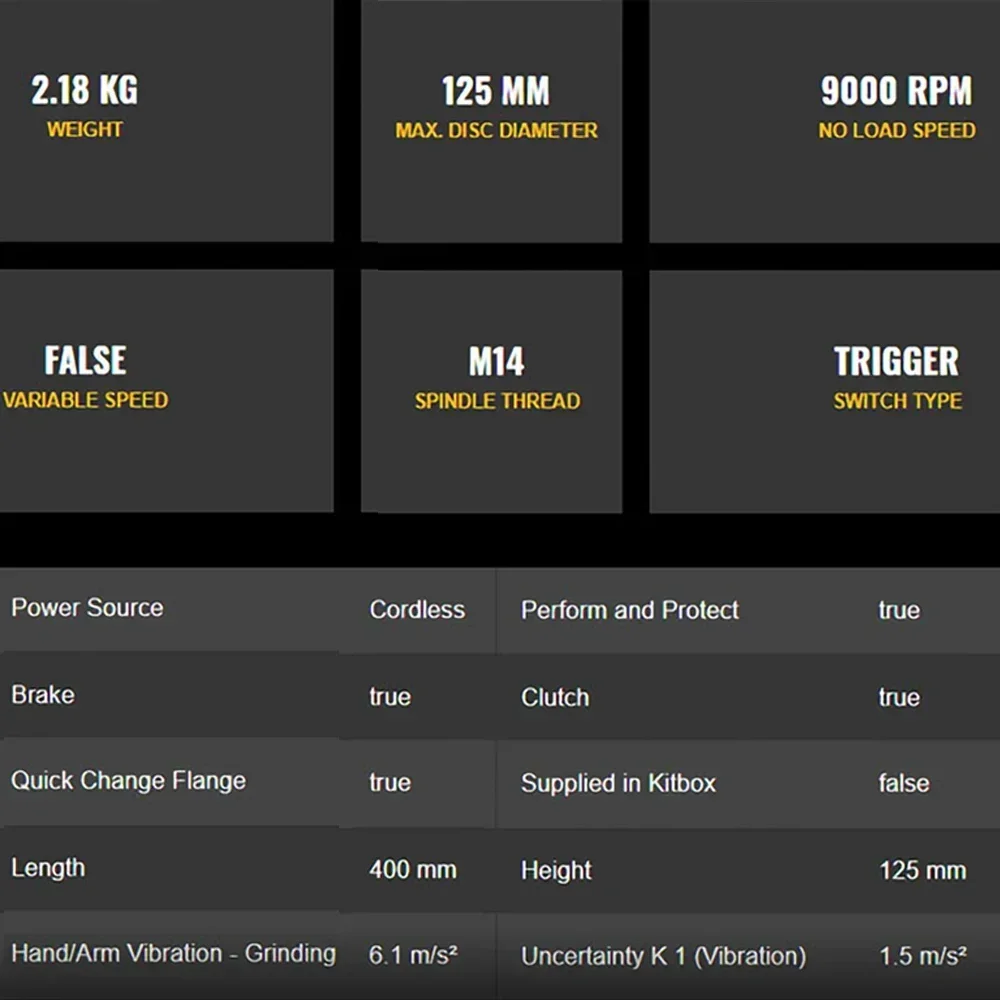 Dewalt DCG418 FlexVolt Аккумуляторная угловая шлифовальная машина Бесщеточная