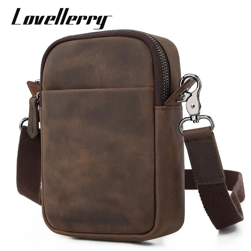 

2022 New Men Phone Bag Genuine Leather Casual Shoulder Crossbody Multifunctional Man Waist Bag High Quality Brand Male Handbag