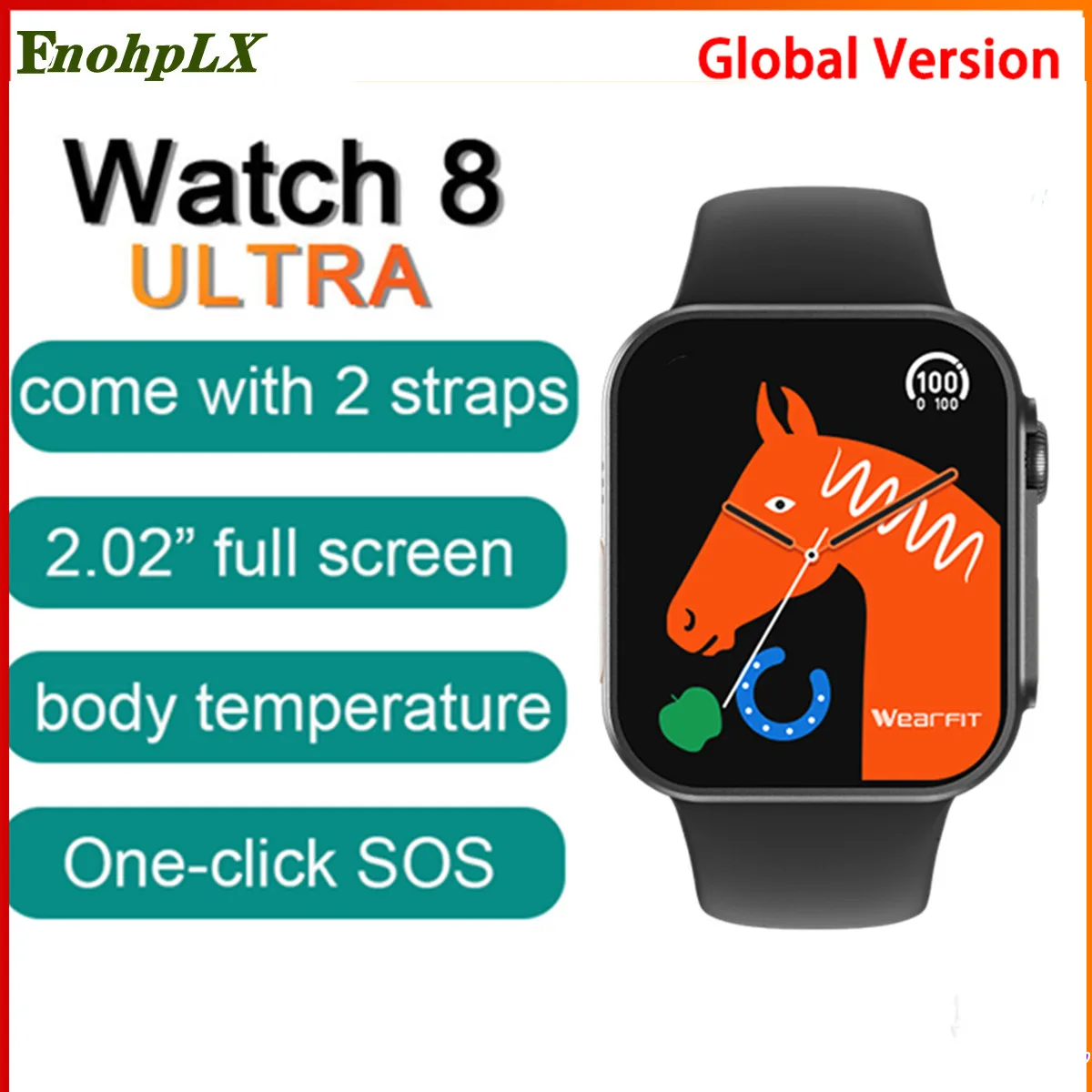 

Smart Watch 8 Ultra Series 8 Body Temperature SOS Bluetooth Call Blood Glucose Monitor Smartwatch Men Women PK W27 S8 HW8 HW7 N8