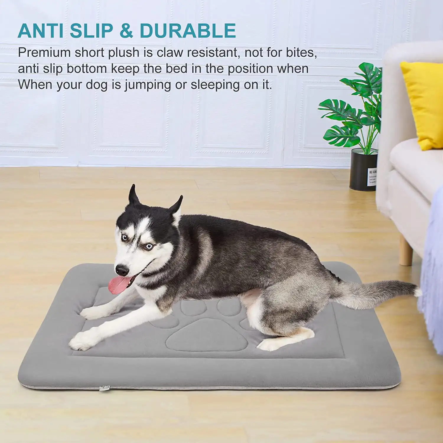 

Dog Dog Bed Crate Pad Mat Cute Paw Pet Beds for Medium dog,Washable Dog Sleeping Mattress with Anti Slip Bottom