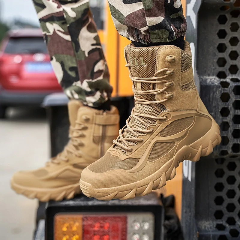 

Men's Military Boot Combat Mens Ankle Boot Tactical Big Size 39-46 Army Boot Male Shoes Work Safety Shoes Motocycle Boots