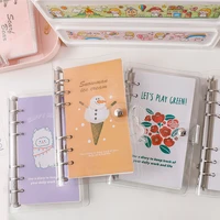 korean stationery cartoon cute diary girl transparent a6 loose leaf student notebook kawaii stationery journal notebook