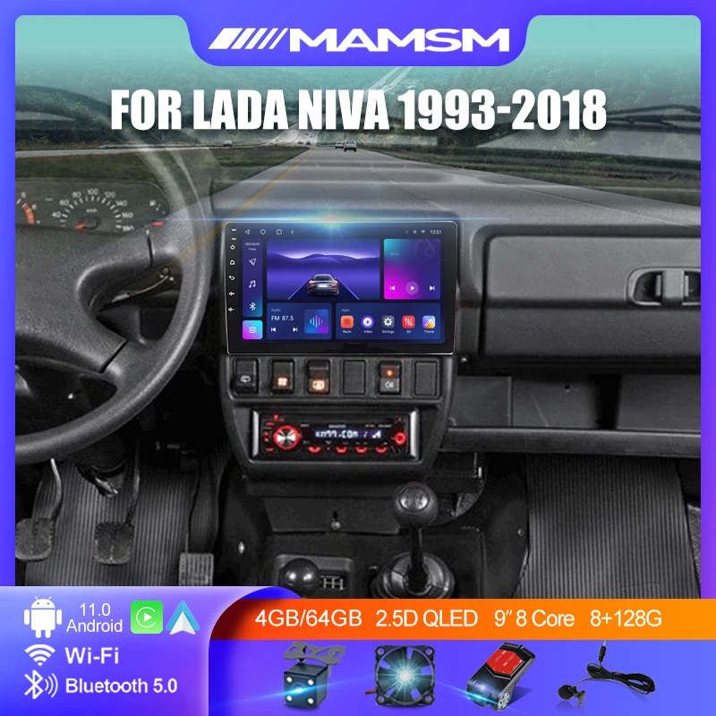 

Автомагнитола на Android 12, мультимедийный видеоплеер, навигация, автомобильная стереосистема для Lada Niva 1993 - 2018 Carplay Auto, 2Din, головное устройство 8 + 128G