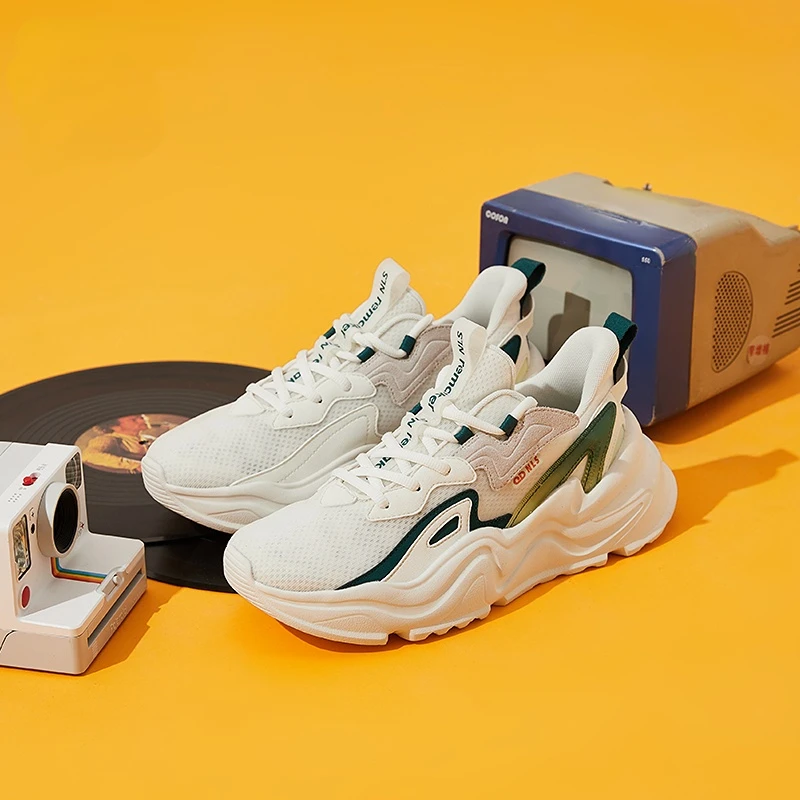 QIAODAN Casual Shoes for Men 2023 Lace-up Fashion Breathable Comfortable Lightweight Convenient Balanced  Sneakers XM25210353