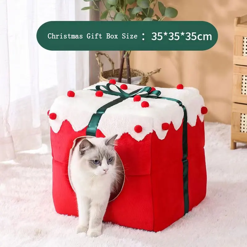 

Christmas Cat Litter Large Space One Nest For Both Purposes Pet Nest Fully Enclosed Four Seasons Universal Small Dog kennel