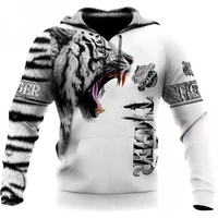 spring autumn animal hoodie white tiger leather 3d full print mens hoodie unisex pullover casual fashion streetwear