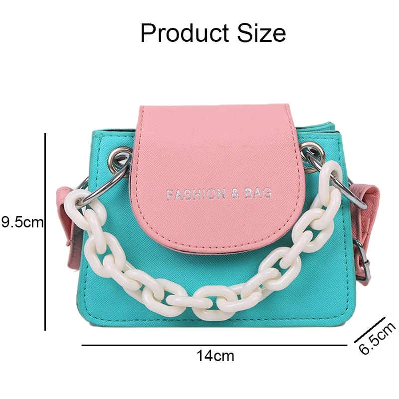 Fashion Ladies Small Bag for Women Mini Crossbody Bag Female Acrylic Chain Contrast Color Shoulder Bags Luxury Designer Handbags